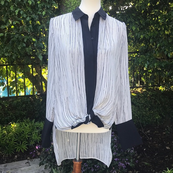 Vince black and white silk top - Picture 2 of 6